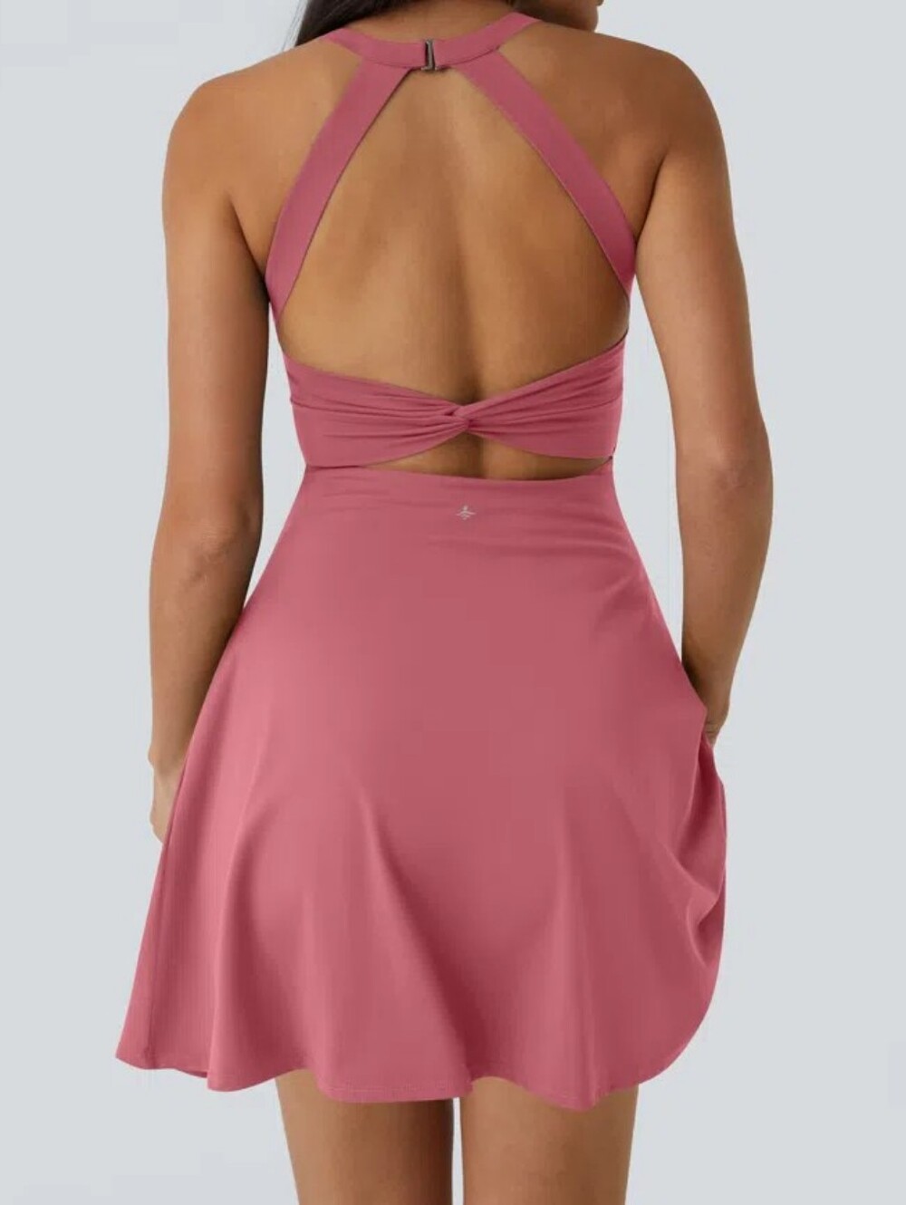 NWT Halara Airy Backless Twist Active Dress In Begonia Rose Easy Peezy Longer - Picture 2 of 12